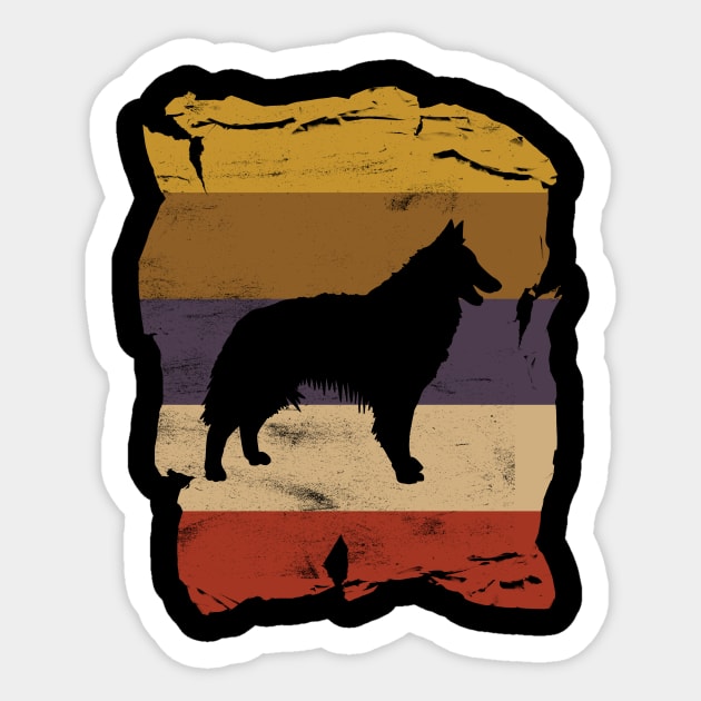 Belgian Tervuren Distressed Vintage Retro Silhouette Sticker by DoggyStyles